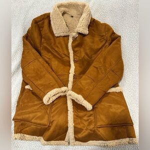 Women's Tan Shearling Coat